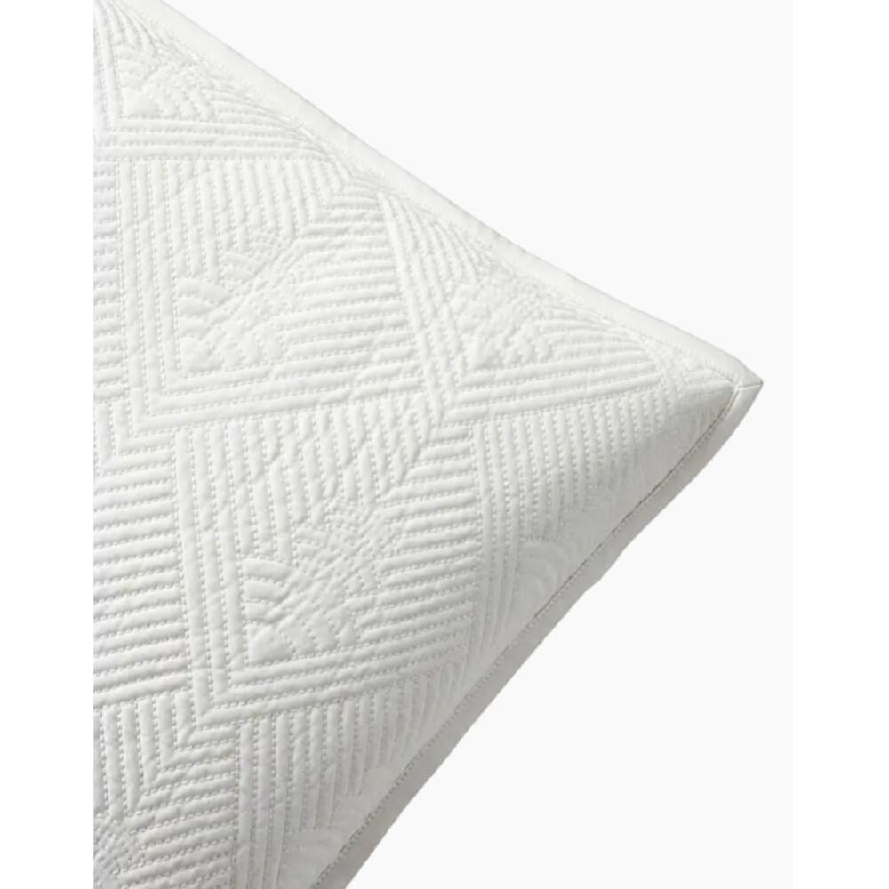 Ralph Lauren Park Row Elysia Euro Sham Chic Cream 26x26 Quilted Old Money Luxury